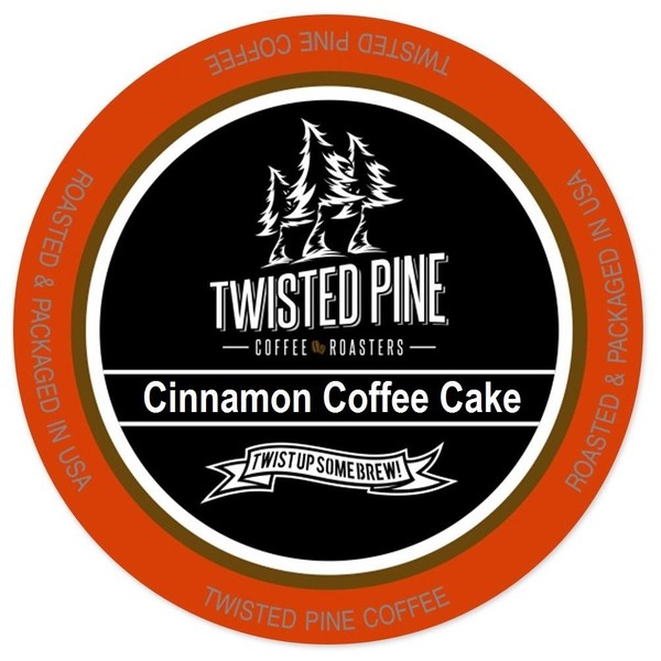 Twisted Pine Cinnamon Coffee Cake Flavored Coffee, Single-Serve Cups for Keurig K-Cup Brewers, 24 Count