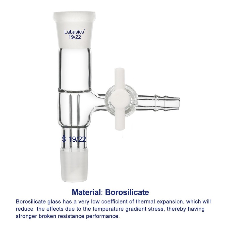 Labasics Glass Adapter, Vacuum Borosilicate Vertical Glass Adapter Removal, Vacuum