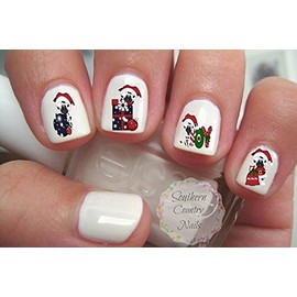 Holiday Christmas Cow Nail Art Decals