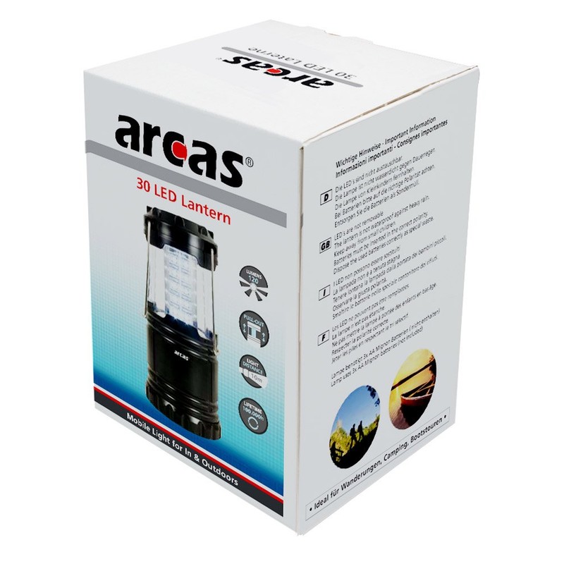 Arcas 30720008 LED Camping Lantern 30 LEDs Plastic 8.8 x