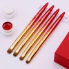 Pure Kolinsky French Nail Brush with Metal Handle (Red-Gold, 14#)