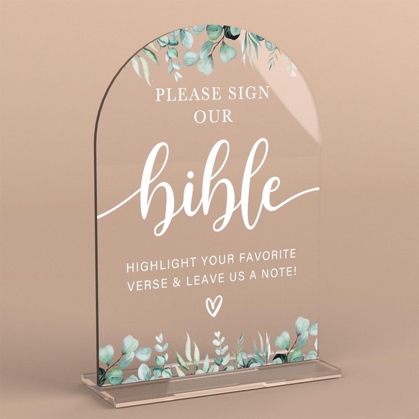 Acrylic Wedding Sign Please Sign Our Bible Signs for Ceremony