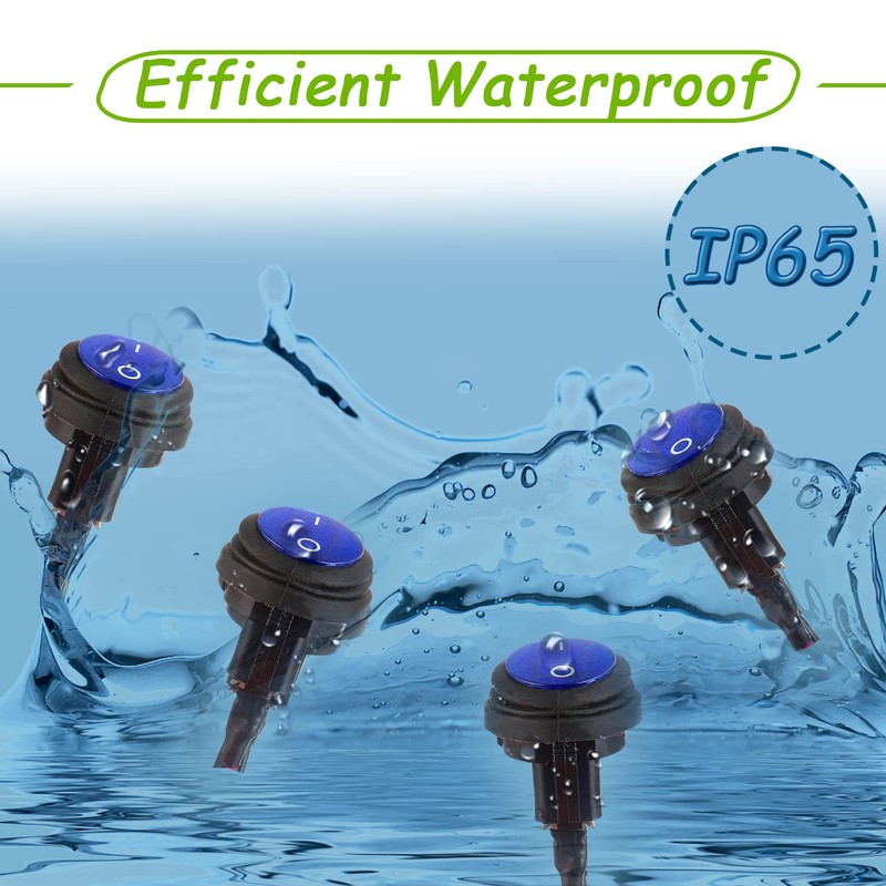 EPLZON Pack of 4 12V 20A Waterproof Round Toggle Switch