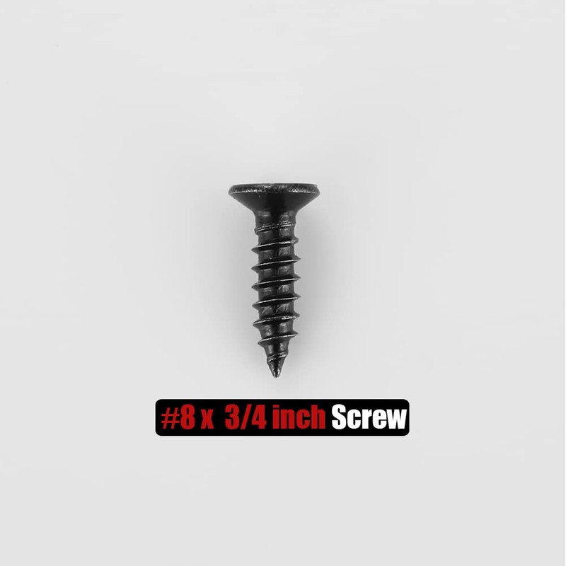 JQK #8 x 3/4" Black Screw, Flat Head Phillips Wood