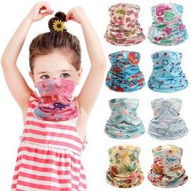 Kids' Summer Cooling Neck Gaiter & Multi-purpose Riding Mask with Digital Print Characters for Outdoor Sports Magic ETWB005-Navy+Free Size 10ea