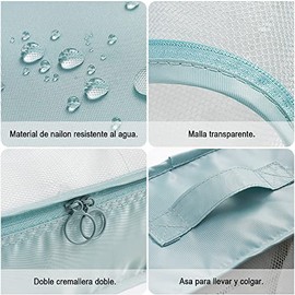 DAHAN 8PCS Organizadores de Viaje para Maletas, Bolsas de Equipaje Impermeable Cubo Embalaje de Viaje Bolso de Almacenamiento a Ropa, Zapato,...      