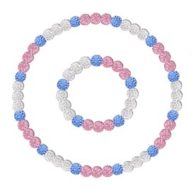 JERYAQTQ Baseball Necklace and Bracelet Set for Men Women 18in Rhinestone Clay Beaded Necklace Baseball Drip Accessories Gifts for Baseball Player Team Lovers Fans