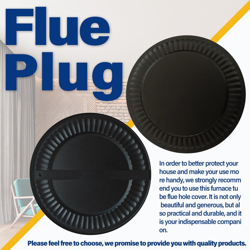 Irnyso Metal Black Fireplace Stove Pipe Flue Hole Cover 6719900