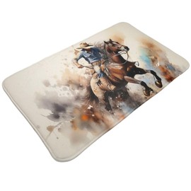 WUCCZHU Flannel Bath Mat - Non-Slip Quick-Dry Bathroom Rug with Stylish Prints, Eco-Friendly Absorbent Floor Mat for Shower, Poolside(Vibrant Designs, 20X31.5Inch)