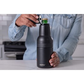 Asobu Frosty Beer 2 Go Vacuum Insulated Double Walled Stainless Steel Beer Can and Bottle Cooler with Beer Opener Eco Friendly and Bpa Free (Silver)