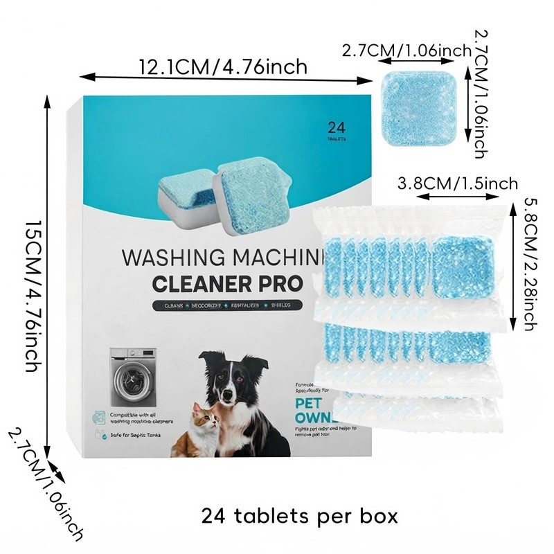 Washing Machine Cleaner Tablets,Washer Cleaner & Descaler,24 Pack