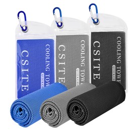 CSITE 3 Pack Cooling Towels (47"x12") for Neck and Face, Ice Towel for Hot Weather, Soft Breathable Chilly Gym Towels, Microfiber Towel for Work Out, Yoga, Running, Camping & More Activities