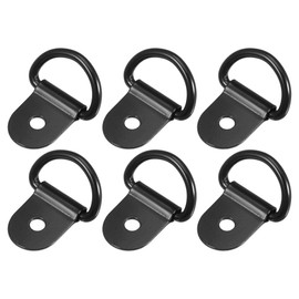 X AUTOHAUX 6pcs D Ring Tie Down Anchor 3mm Diameter Capacity D Rings Anchor Lashing Ring for Trailer Truck Boat RV ATV SUV Vehicle Cars Black