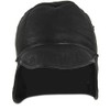 SNUGRUGS Mens Black Real Sheepskin Stud Trapper Hat. Leather Bound