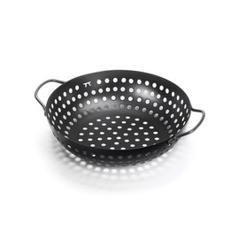 Outset QD70 Non-Stick Round Grill Wok Black 10.75 inch diameter