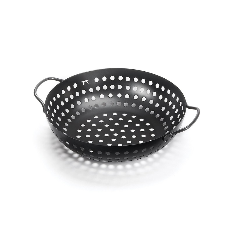 Outset QD70 Non-Stick Round Grill Wok Black 10.75 inch diameter