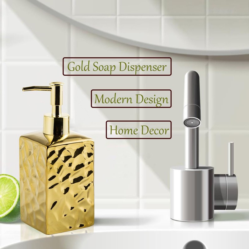 Gelory Hand Soap Dispenser, Gold Soap Dispenser, Ceramic Soap Dispensers