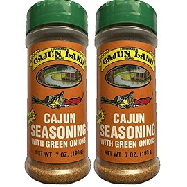 Cajun Land No MSG Cajun Seasoning With Green Onions, 7 Ounce Shakers (Pack of Two - 14 Ounces Total)