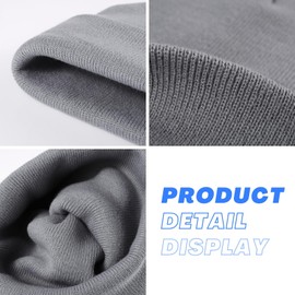 2THESTARS Winter Thermal Black Beanie, Windproof Wool-Blend Unisex Hat, Warmth & Non-Slip Design for Hiking, Skiing - Slate Blue