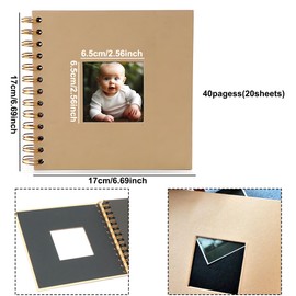 Photo Album, 20 Pages Photo Album for DIY, Ring Binder Photo Book for DIY Small Photo Books DIY Scrapbook for Birthday, Graduation, Valentine's Day, Wedding Anniversary