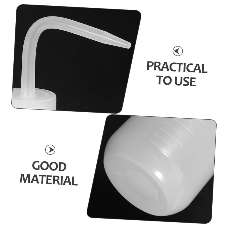 Ipetboom Plastic Squeeze Wash Bottle with Curved Mouth for Precise