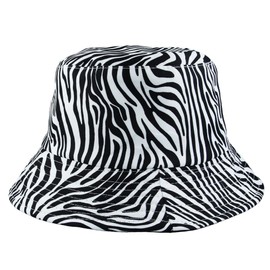 Fun Animal Print Design Bucket Hats – Unique, Colorful Design, Heavy Duty Unisex Sun Hats, Perfect for Festivals & Outdoor Fun (UK, Alpha, One Size, Zebra)
