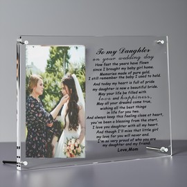 Daughter Gifts from Mom On Her Wedding Day,Bride Gift from Mother Photo Frame,Wedding Gift for Daughter from Mother,4x6 inch Photo