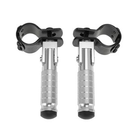 PARSKILO Universal Motorcycle Rear Folding Rearsets for Honda for Suzuki for Kawasaki for Yamaha Foot Pegs 90 Degree Folding Passenger Pedal Supports CNC Aluminum Alloy Silver Tone 1 Pair