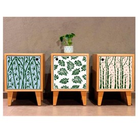 CrafTreat Reusable Autumn Trees and Wall Pattern Stencils 12x12 Inch for Painting on Wood, Wall, Tile, Canvas, Paper, Fabric and Floor - DIY