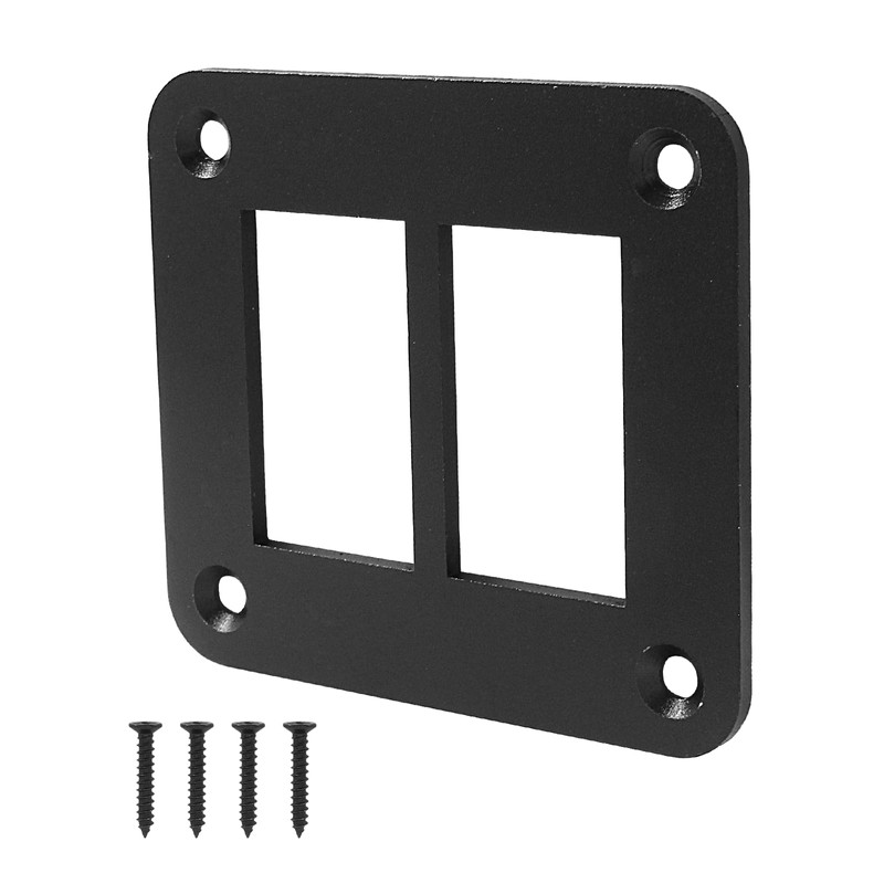 Coufce 2 Gang Black Switch Shell Bracket， Anodized Aluminium Rocker