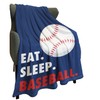 HommomH Sports Fleece Blanket 50" x 60" Eat Sleep Baseball