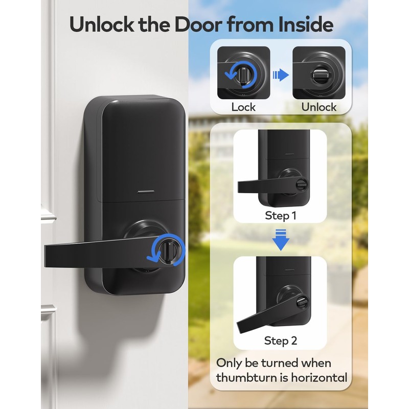 TEEHO Keypad Door Lock with Handle: Keyless Entry Door Lock
