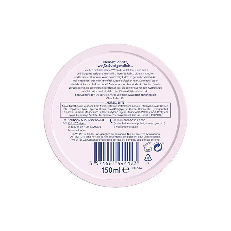 Crema Para Bebés Zartcreme 150 Ml