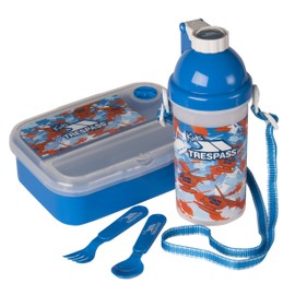 Trespass Rumbletum, Helicopter Print, Lunchbox Set (Water Bottle, Cutlery Compartment, Fork & Spoon), Multicolour