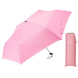 Waterfront Folding Umbrella Rain Umbrella CiRiC Series "Pocket Flat 2.0 Fold" Fresh Pink 21.65 inches (55cm) Made with Original Fabric Using Sustainable Materials Lightweight Approx. 5.11 oz (145g) +