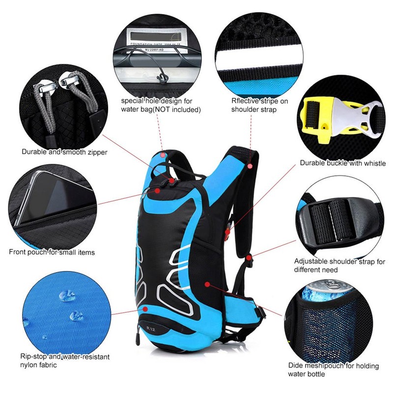 12L Waterproof Cycle Bicycle Bike Shoulder Backpack Ultralight Sport Outdoor