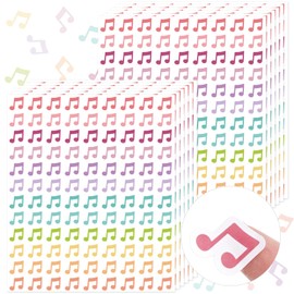 JarThenaAMCS 2160Pcs Music Notes Mini Stickers Colorful Paper Decals Self Adhesive Seal Stickers for Envelopes Scrapbook Gifts DIY Planner Calender, 0.7 in