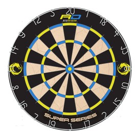 Red Dragon Super Series Professional Dartboard Set - Tournament Standard Quality wth Durable Surround Including Oche Strip and 2X Steel Tip Darts