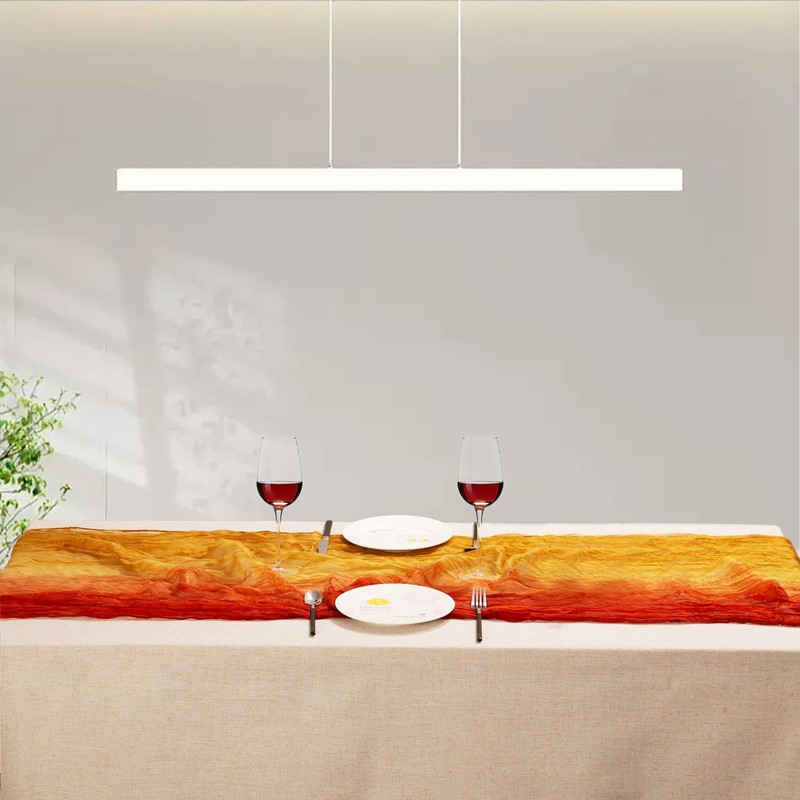 XJJDCB Cheesecloth Table Runner, Gradient-Yellow Orange Gauze Table Runner, Widely