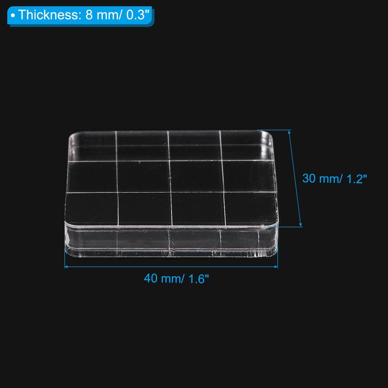 PATIKIL Acrylic Stamp Block, 3 Pack Stamping Block Rectangular Shape