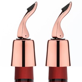 Stainless Steel Wine Bottle Stoppers with Silicone - Reusable Wine Freshness Keep,Wine Bottle Sealer Stopper, Ideal Wine Saver Accessory Gift (RoseGold2 Pack)
