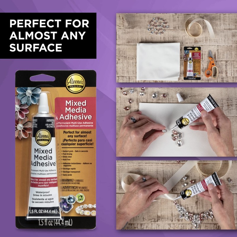 Aleene's Mixed-Media Adhesive, Professional Strength Heavy-Duty Craft DIY Adhesive, 1.5