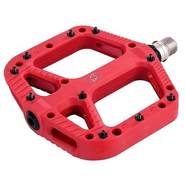 Oxford Products Mountain Bike Pedals Loam 20 Nylon Flat Pedals. Chromoly 9/16" axle. Sealed Bearings. Red