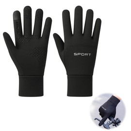 wilcractk Winter Cycling Gloves Outdoor - Waterproof Touchscreen Gloves with Heat Lining & Non-Slip Protection in Black - Sports Gloves for Men Women for Skiing & Cycling