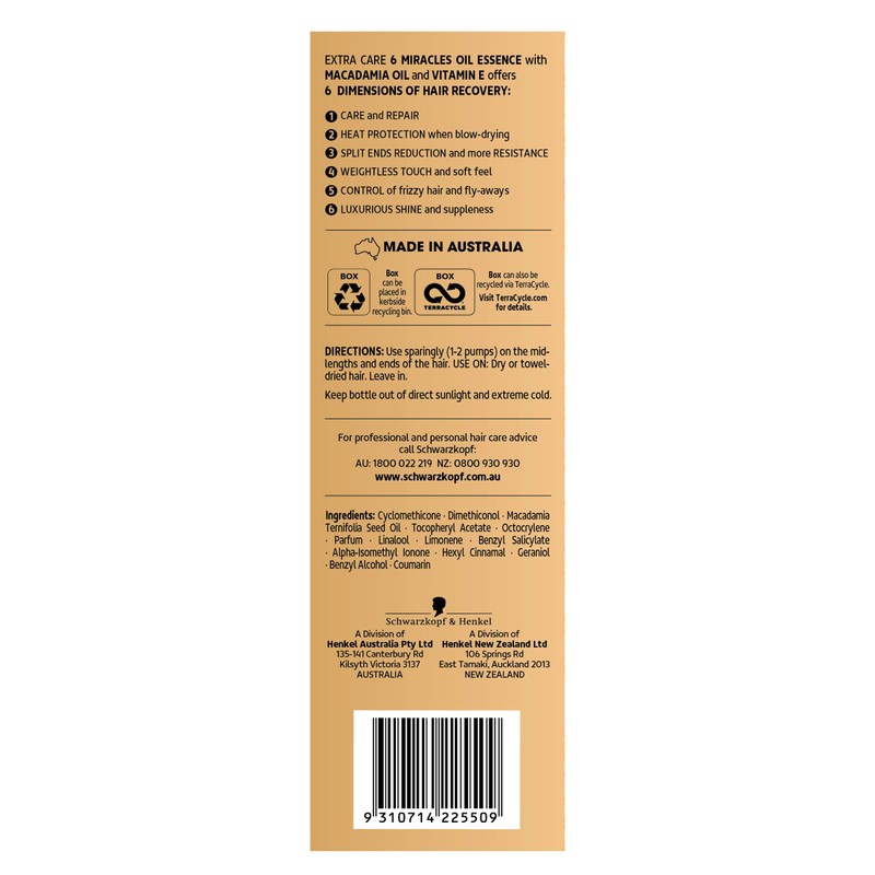 Schwarzkopf Extra Care 6 Miracles Oil Essence, Hair Oil, Deep