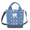 Kusuguru Japan 2-Way Fleece-Bottom Tote Bag, blue