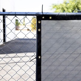 Amgo Custom Made 8' x 62' Grey Fence Privacy Screen Windscreen,with Bindings & Grommets Heavy Duty for Commercial and Residential 90% Blockage, Cable Zip Ties Included (Available for Custom Sizes)