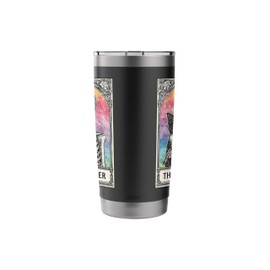 The Cat Lover Tarot Card Funny Skeleton and Cat Mom Dad Stainless Steel Insulated Tumbler