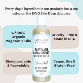 SoCal Suds & Company 12oz Baby Shea Butter Body Wash & Shampoo- Unscented