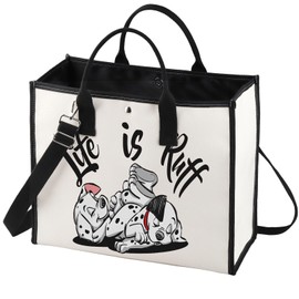 BWWKTOP One Hundred & One Dalmatians matians Dog Tote Bag Pongo & Perdita & Roger Fans Gift Roger and Anita Shoulder Bag (Hundred Dog New Bg)